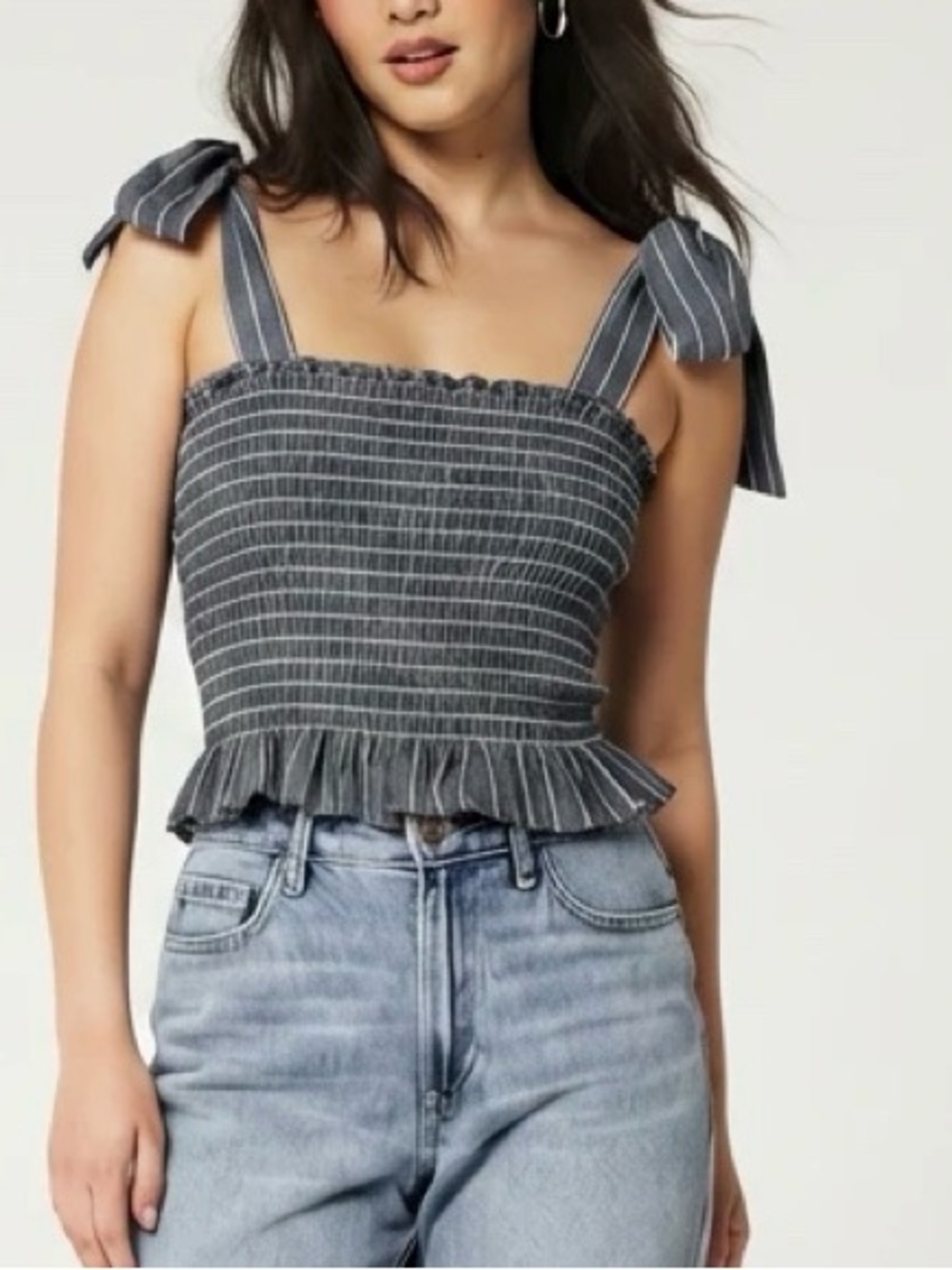 Pacsun LA Hearts Chambray Striped Top